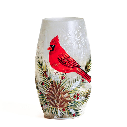 Cardinal Present Short Vase with LED String Lights