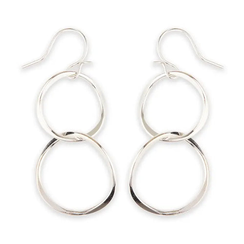 L48-ss Large Mismatched Link Dangle Earring