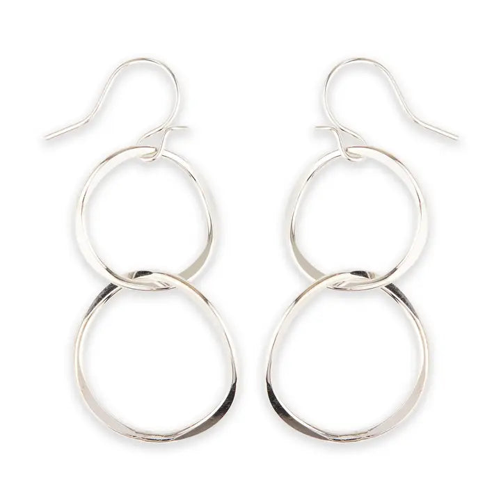 L48-ss Large Mismatched Link Dangle Earring