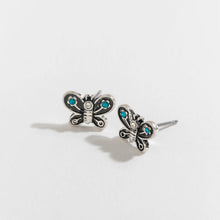 Load image into Gallery viewer, Antique Silver Butterfly Ear Sense Stud Earrings