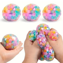 Load image into Gallery viewer, 6.0cm Colorful Beaded Mesh Grape Squeeze Ball