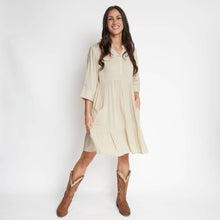 Load image into Gallery viewer, Rayanne 3/4 Sleeve V-Neck Mid-Length Tiered Dress