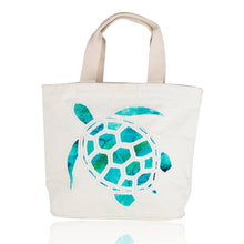 Load image into Gallery viewer, Fiji Embroidered Turtle Water Resistant Beach Tote Bag