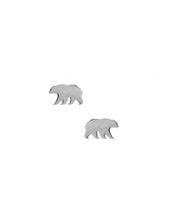 Load image into Gallery viewer, Screwback Stud Earrings - Bear Silver