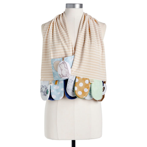 Mommy & Me Activity Scarf - Tan and Blue Pooh