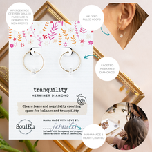 Load image into Gallery viewer, Herkimer Diamond Gold Hoop Earrings for Tranquility - GHOP09