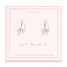 Load image into Gallery viewer, Beautiful Bows - Bow Charm Hoops - Silver
