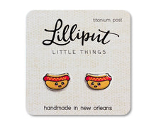 Load image into Gallery viewer, Kawaii Hot Dog Earrings // Fourth of July Earrings