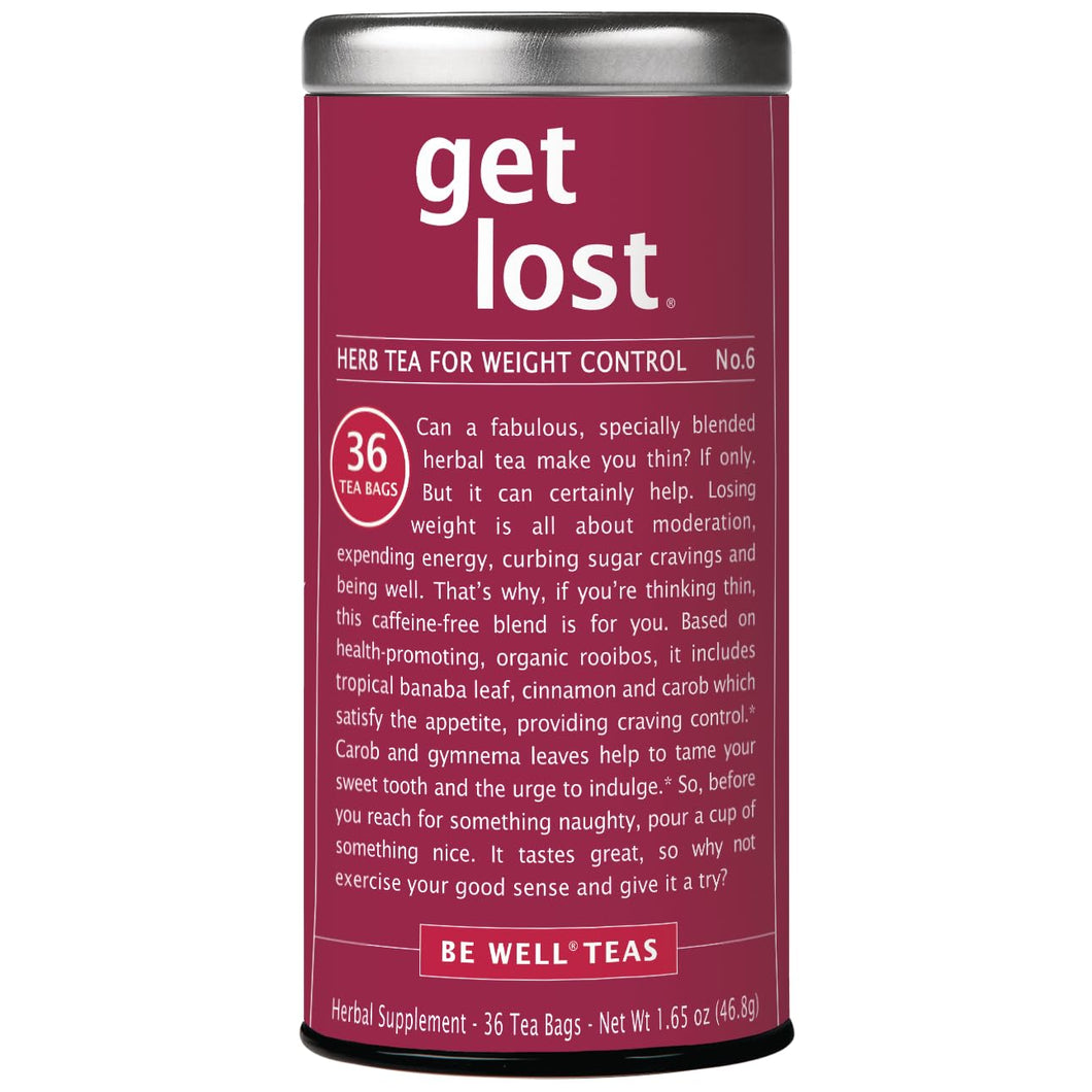 The Republic of Tea - Flavorful Weight Control Herbal Tea | Get Lost Number 6 Weight Control Herb Tea, No Caffeine | 1.65 Ounces, 36 Tea Bags