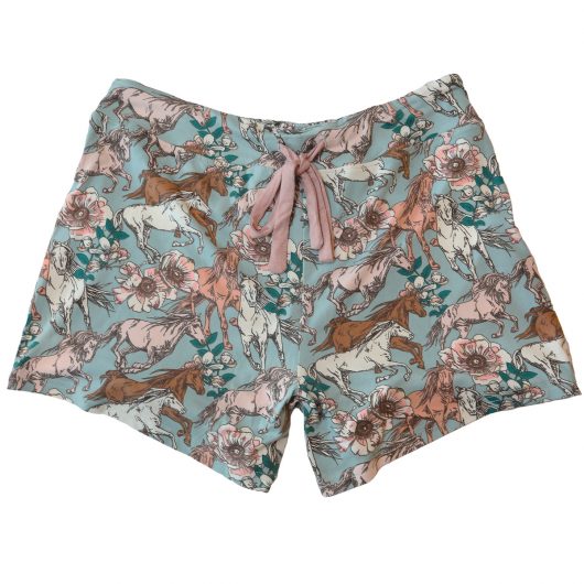 DUSTY ROSE HORSES PJ SHORTS