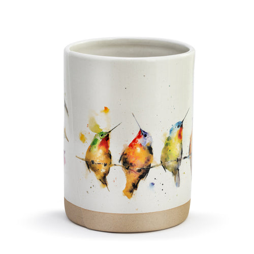 Hummers on a Wire Vase