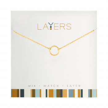 Layers Necklace Gold Open Circle