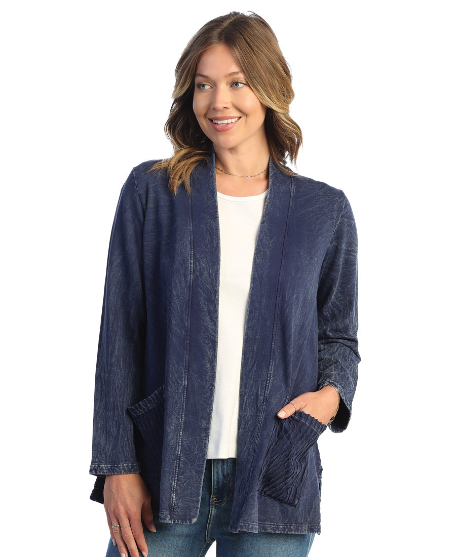 Mineral Washed French Terry Kimono Jacket