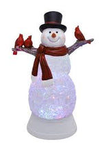 Load image into Gallery viewer, Glitter Snowman with Cardinal 11&quot;