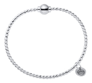 Silver Twist Wire Bracelet 7.5