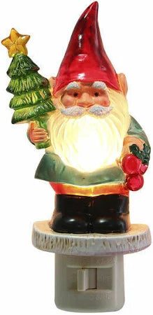 Christmas Bearded Gnome Night Light Acrylic Tree Star Mx178379