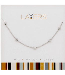 Silver Decorative Ball Layers Necklace