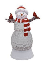 Load image into Gallery viewer, Glitter Snowman with Cardinal 11&quot;