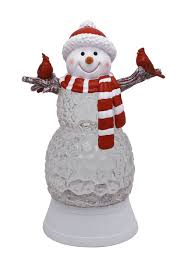 Glitter Snowman with Cardinal 11"