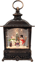 Load image into Gallery viewer, Gerson 10-Inch Lighted Water Lantern Snow Globe w/Continuous Swirling Glitter Santa and Animals Winter Scene