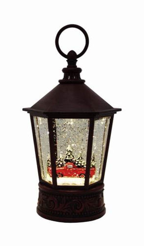 Red Truck Hexagon Glitter Lantern