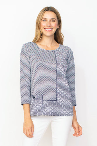 DBL FCE JON POCKET PULOVR NAVY