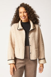 REVERSIBE FAUX SUEDE KIKI SHERPA JACKET