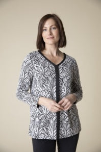 FALLING LEAVES CONTRAST TRIM TUNIC