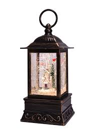 Christmas Village Church Glitter Lantern 10.5