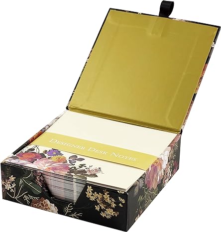desk notes midnight floral