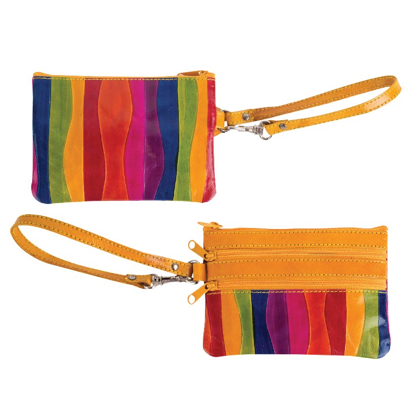 small rainbow wristlet