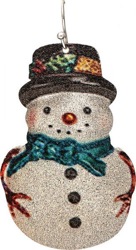 Silver Vintage Frosty Snowman Earring