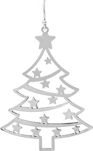 Silver Starred Holiday Tree Earring