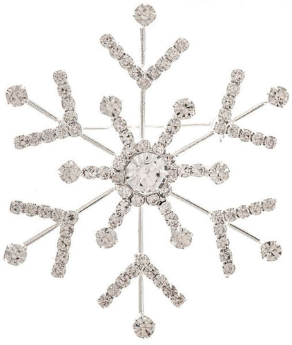 Wire Crystal Snowflake Pin
