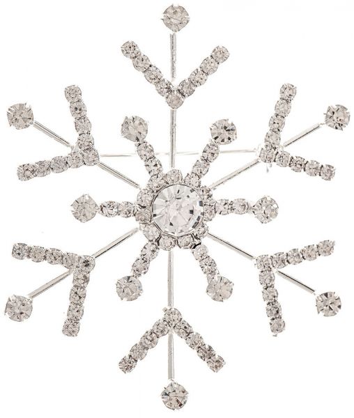 Wire Crystal Snowflake Pin