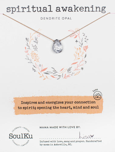 Dendrite Opal Luxe Necklace for Spiritual Awakening OLOVE19