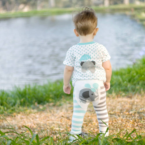 Blue Elephant Cotton Leggings