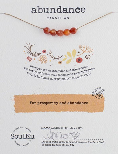 Carnelian Intention Necklace for Abundance - IN02