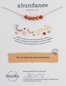 Carnelian Intention Necklace for Abundance - IN02