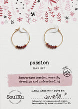 Load image into Gallery viewer, Garnet Gold Hoop Earrings for Passion - GHOP01