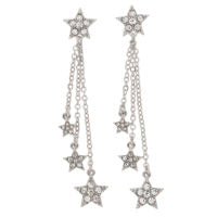 Load image into Gallery viewer, SILVER  STAR DROP EARRINGS