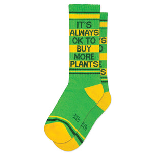 It's Always OK To Buy More Plants Ribbed Gym Socks