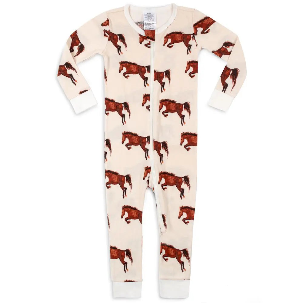 Organic horse zipper 1-piece 6-9 months