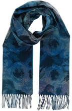Load image into Gallery viewer, Painted Floral Cashmink® Scarf: Dark petrol