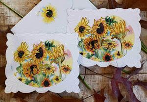 NEW! Sunflower embossed die-cut note cards