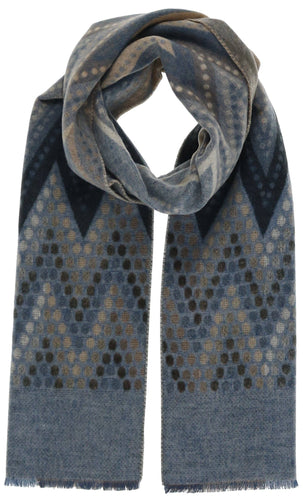 Zig Zag Dot Recycled Cotton Cashmink Scarf: Grey