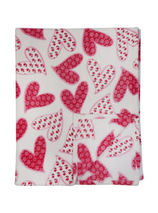 Pink Hearts Single Layer Blanket