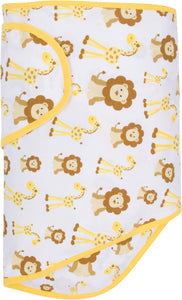 Giraffes and Lions with Butter Yellow Trim Miracle Blanket