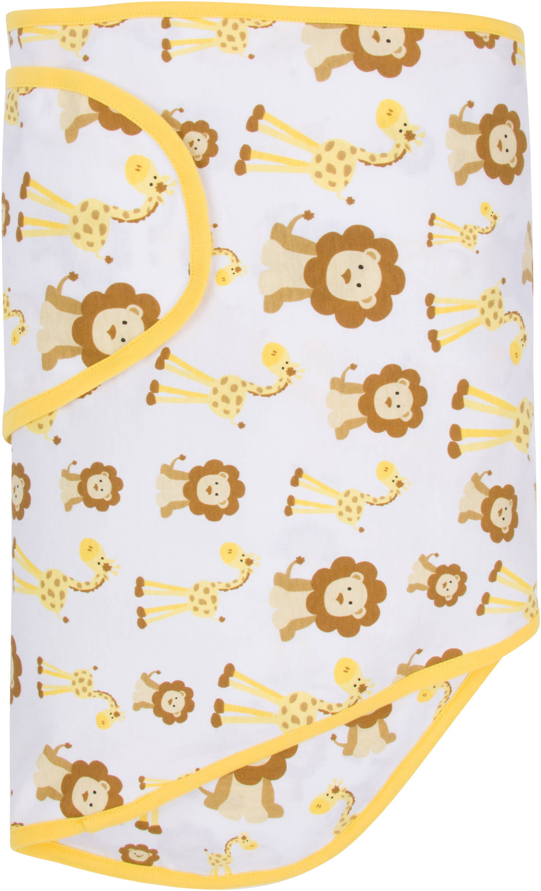 Giraffes and Lions with Butter Yellow Trim Miracle Blanket