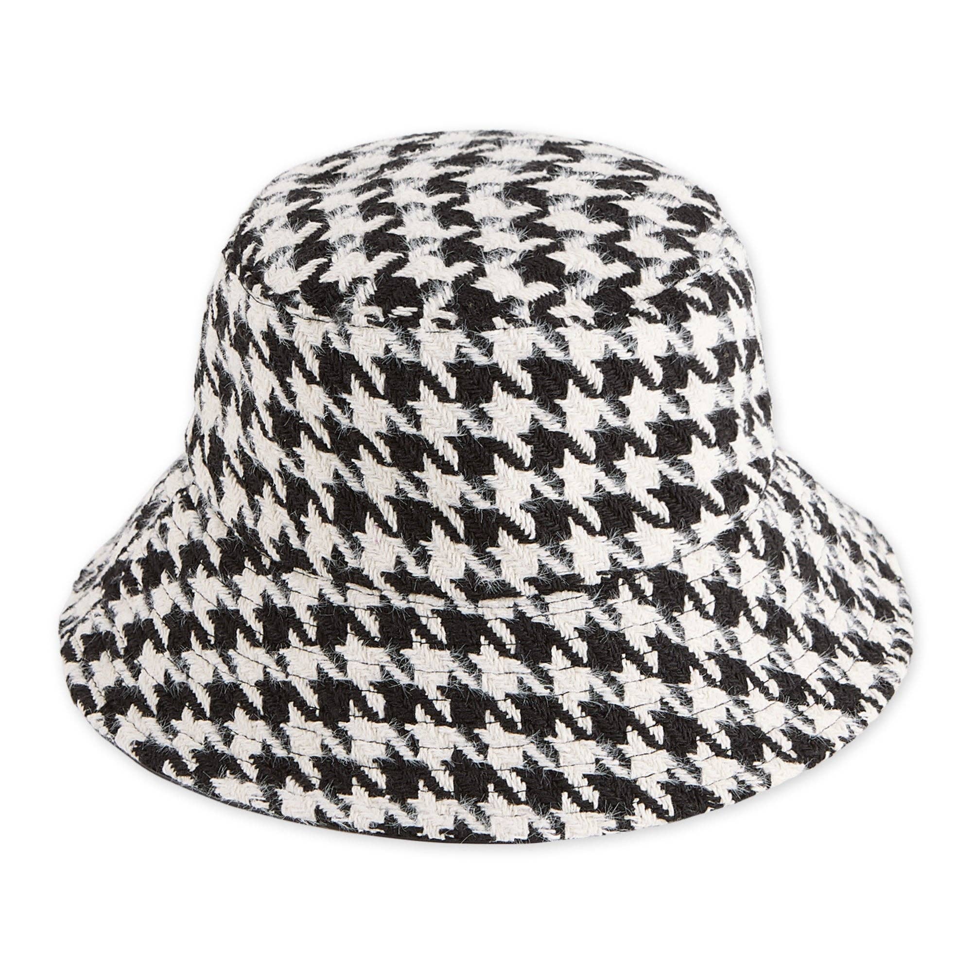 Houndstooth store bucket hat